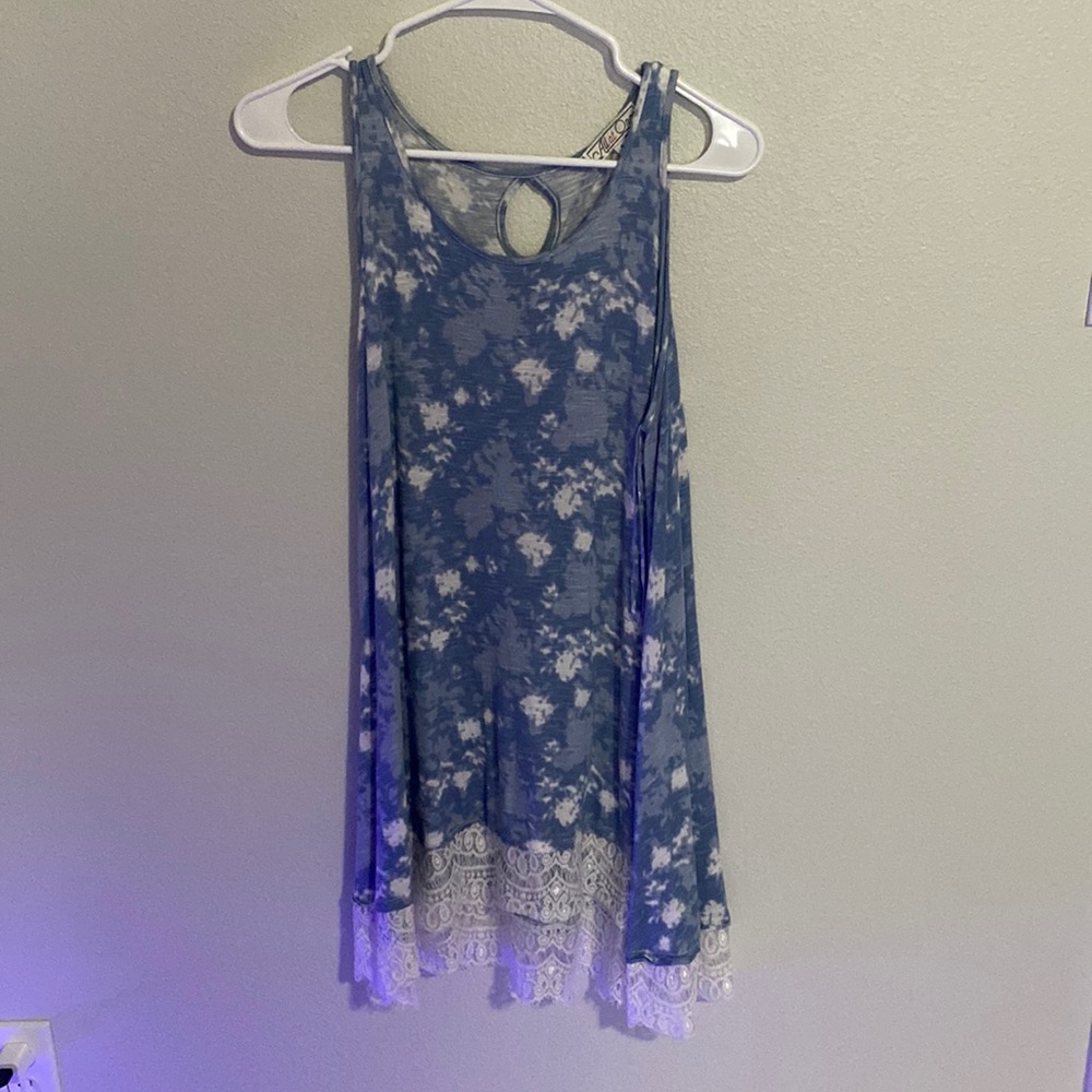 All at Once Small blue and white dress